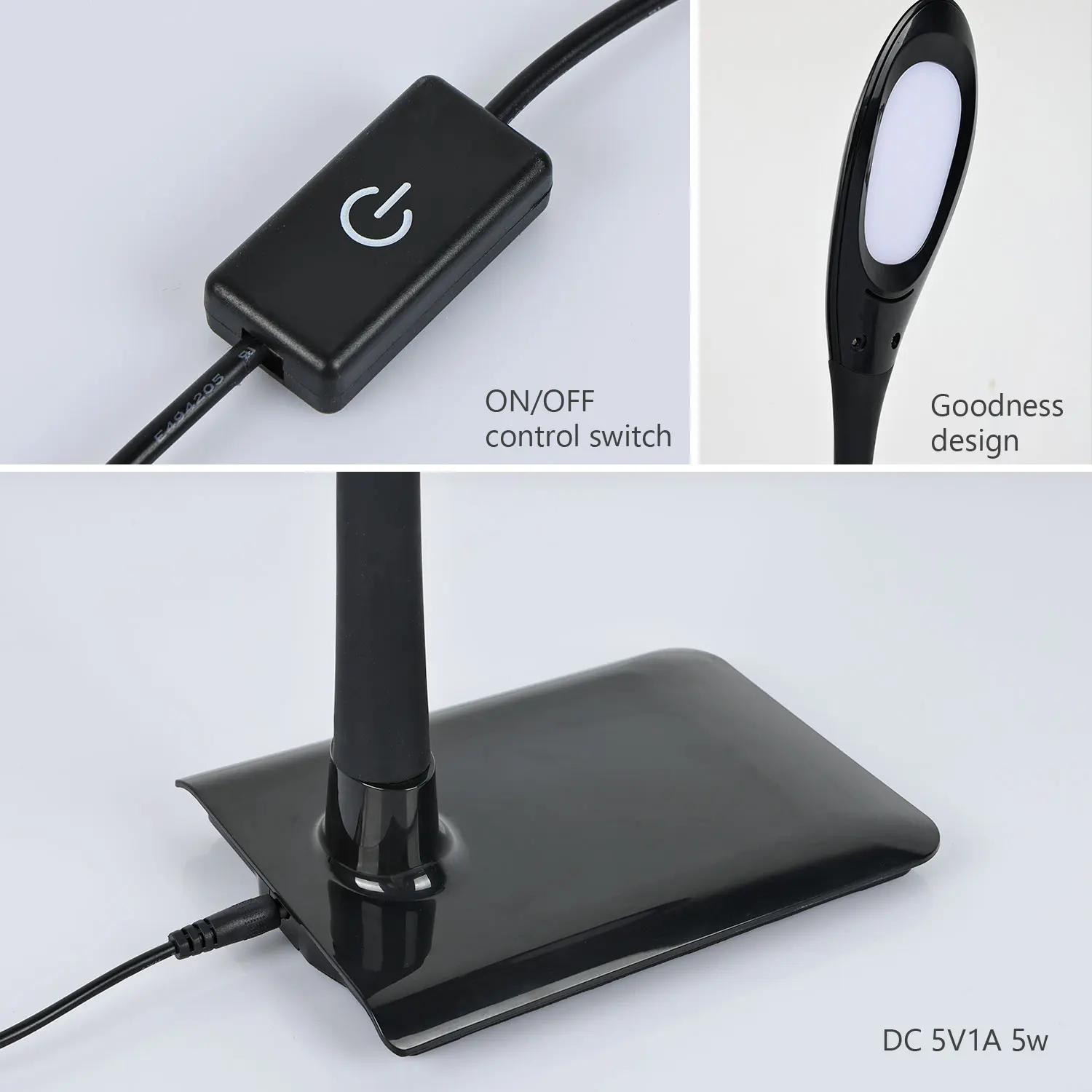 Contemporary Bedside Warm light color protect eyes Decoration Simple plastic Goose bedside led table lamp with usb port