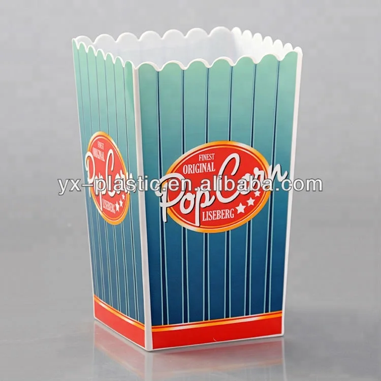 personalized Open-top Reusable popcorn bucket plastic popcorn packaging favor boxes Containers For party wedding