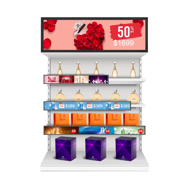 New Style Intelligent Led  Electronic Display Gondola Shelving Supermarket Shelf Shelves Led Advertising Label  Display