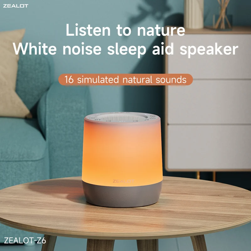 ZEALOT Z6 White Noise Machine Sleep Sound Machines with 6 Colors Night Lights with 16 Soothing Sounds Sleep Machine with 5 Timer