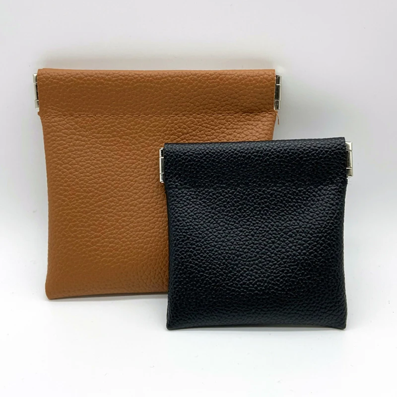 Custom High Quality Wholesale Pu Leather Mini Coin Wallet With Magnetic Clip