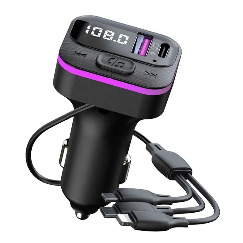 66W Car Charger FM Transmitter Bluetooth Audio Dual USB Car MP3 Player autoradio Handsfree Charger Fast Charger Car Accessories