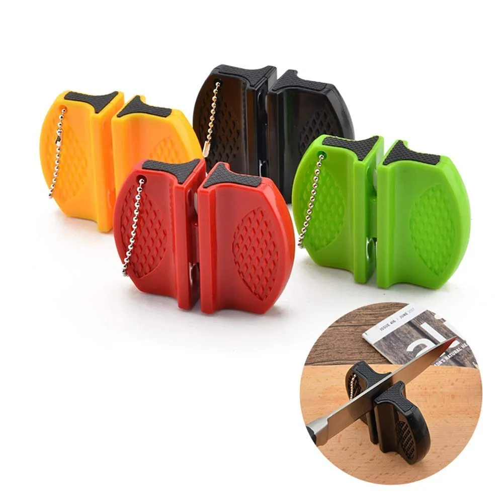 Portable Mini wo-stage Camping Pocket Kitchen Tools Accessories Creative butterfly Type Two-stage Camping Pocket Knife Sharpener