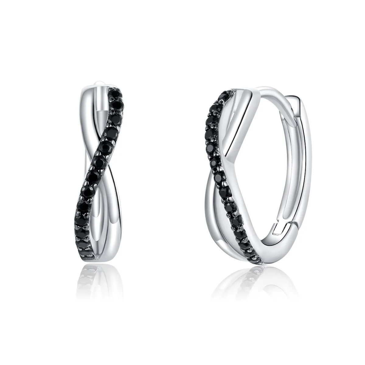 925 Sterling Silver Twist Huggie Earrings Vintage Retro Hoop Earrings for Women