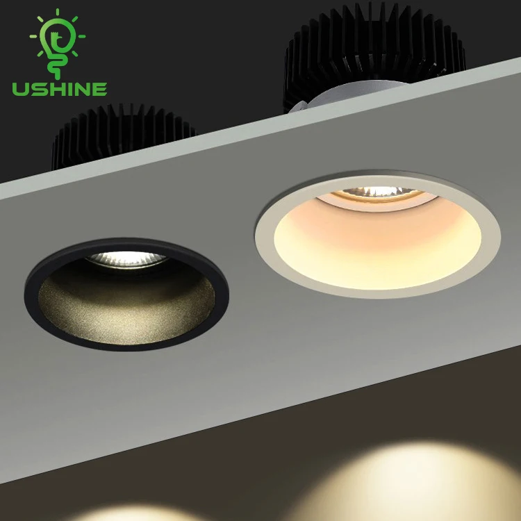 Ushine High Quality Antiglare Design Aluminum 7W 12W 20W 35W Ceiling Recessed COB LED Downlight
