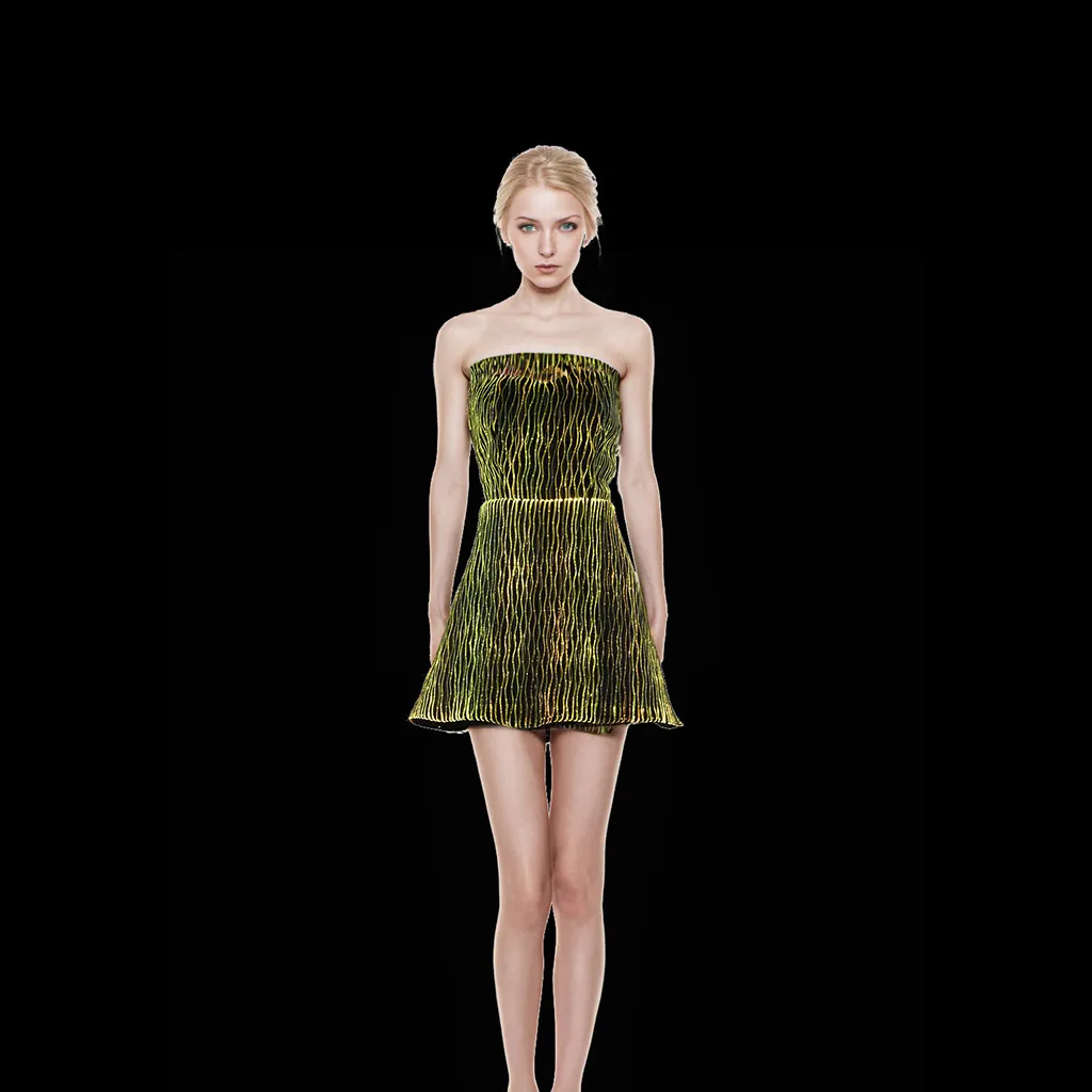 Fiber Optic Dress Light-Emitting Dress Illuminated Evening Dress