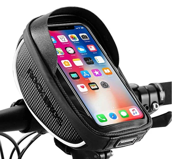 Bike Bicycle Phone Mount Bags Waterproof Front Frame Top Tube Handlebar Bags with Touch Screen Phone Holder Case Sports Bicycle