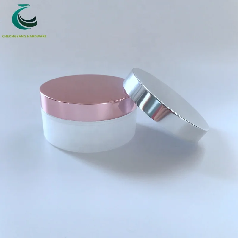 
70/400 custom cosmetic metal aluminum plastic cream screw top jar cap lid 