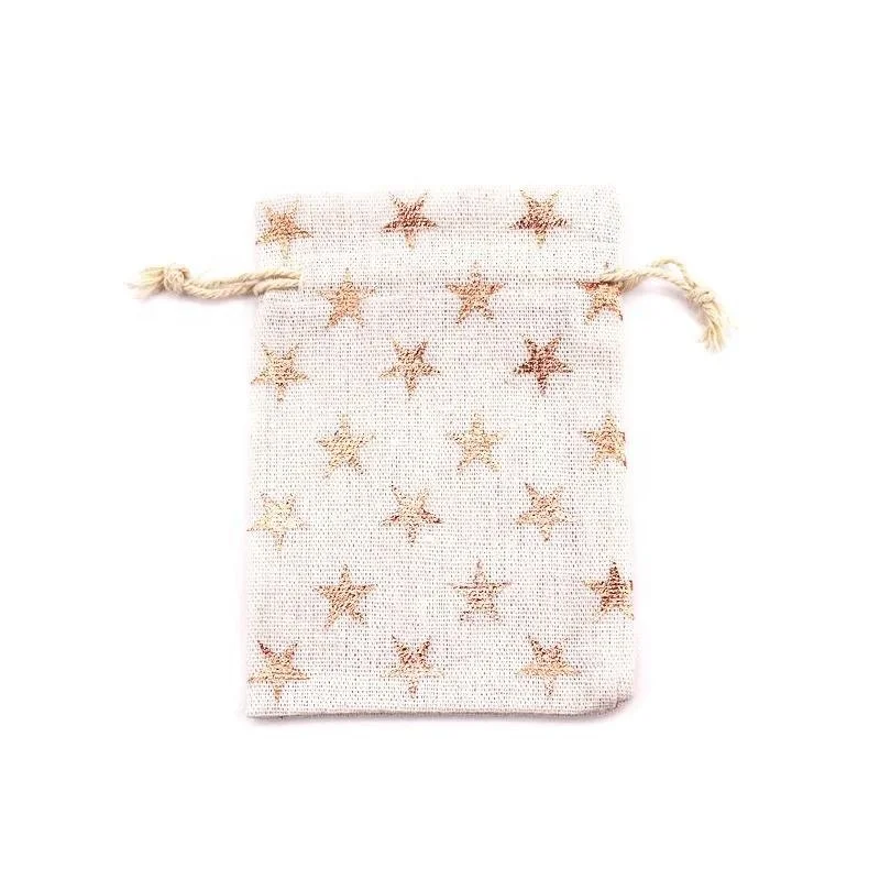 Customizable Canvas Gift Bags for Christmas Cotton Candy Apples Pattern Decorative Christmas Eve Packaging Bag