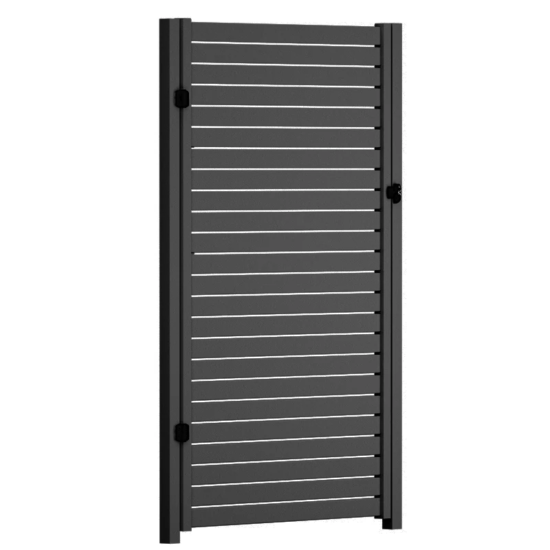 Swing Security Manual Fence Driveway Metal Garden Modern Entrance Residential Aluminum Ventilation Gate
