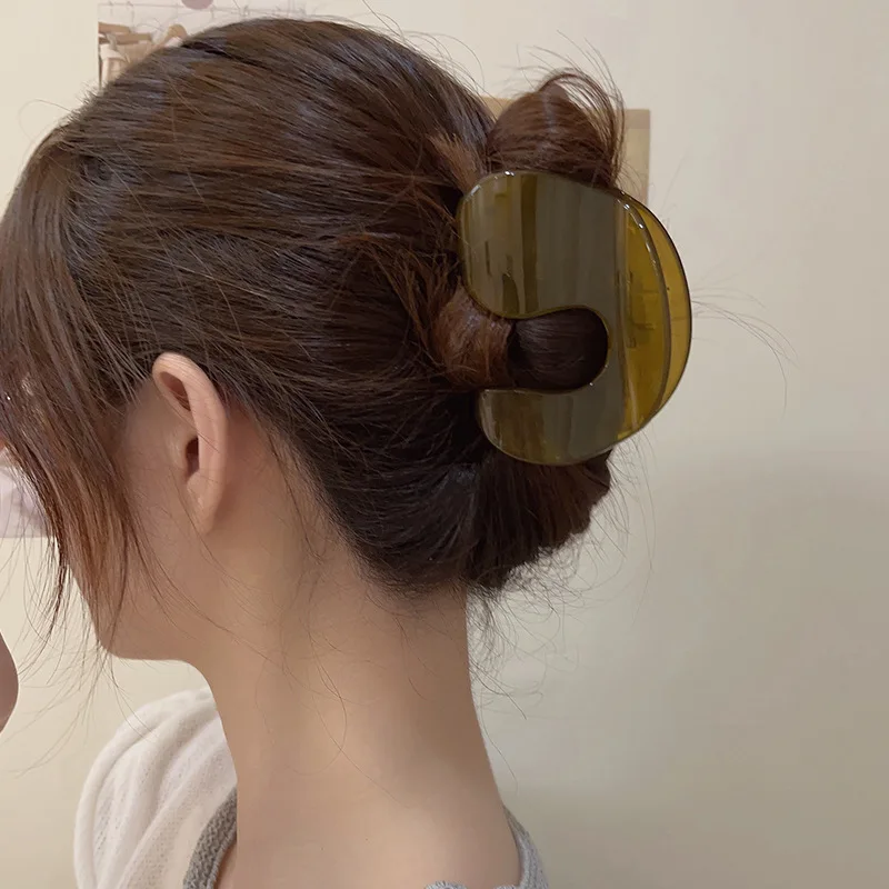 New Vintage Versatile Hair Shark Clips Simple Temperament U Shape Hair Claw Clips Women Colorful Hair Claw Accessories