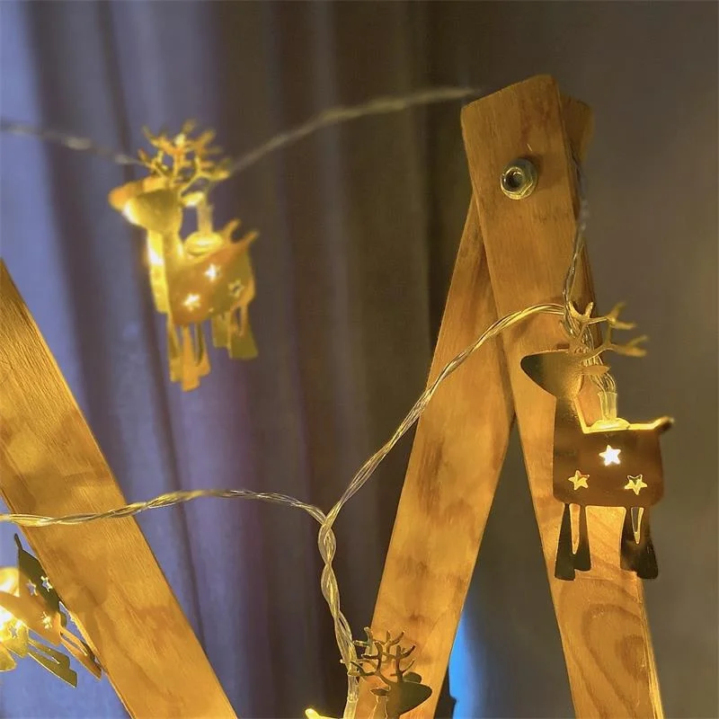 Top Sale  holiday lighting Battery Operated  1m 2 m 3 m 10  20 LED  Metal Deer   Fairy  String Lights for home room Decor