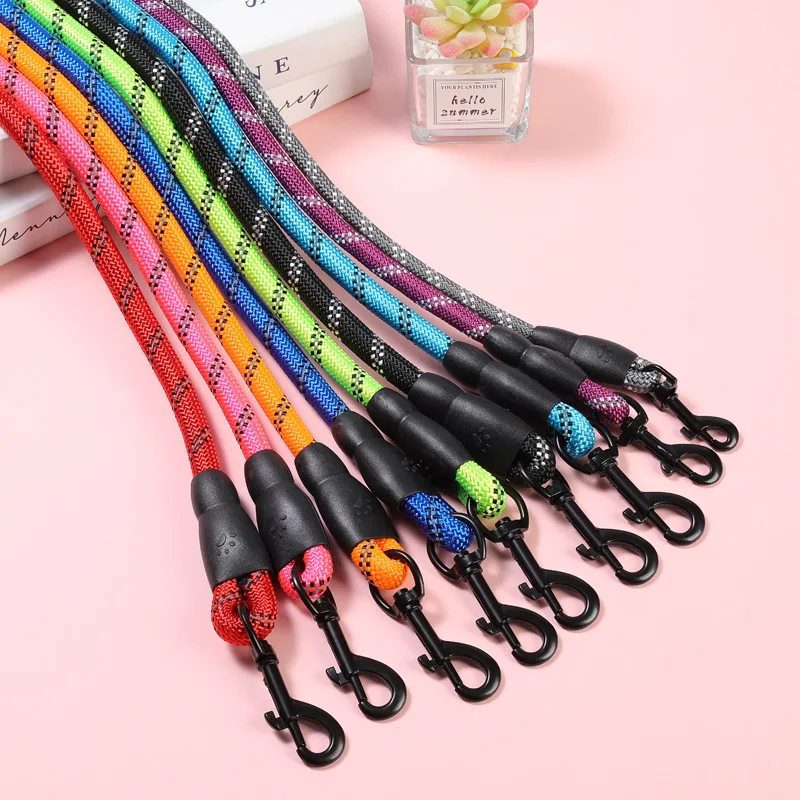 Pet Traction Rope Explosion-Proof Charging Dog Rope Reflective Round Rope Pulling Dog Handle Traction Belt