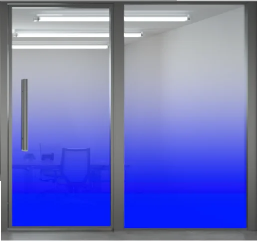 New Arrival 1.52*15m Self Adhesive  PET Safety Window Film Gradient Glass Film building commercial decorative office glass film