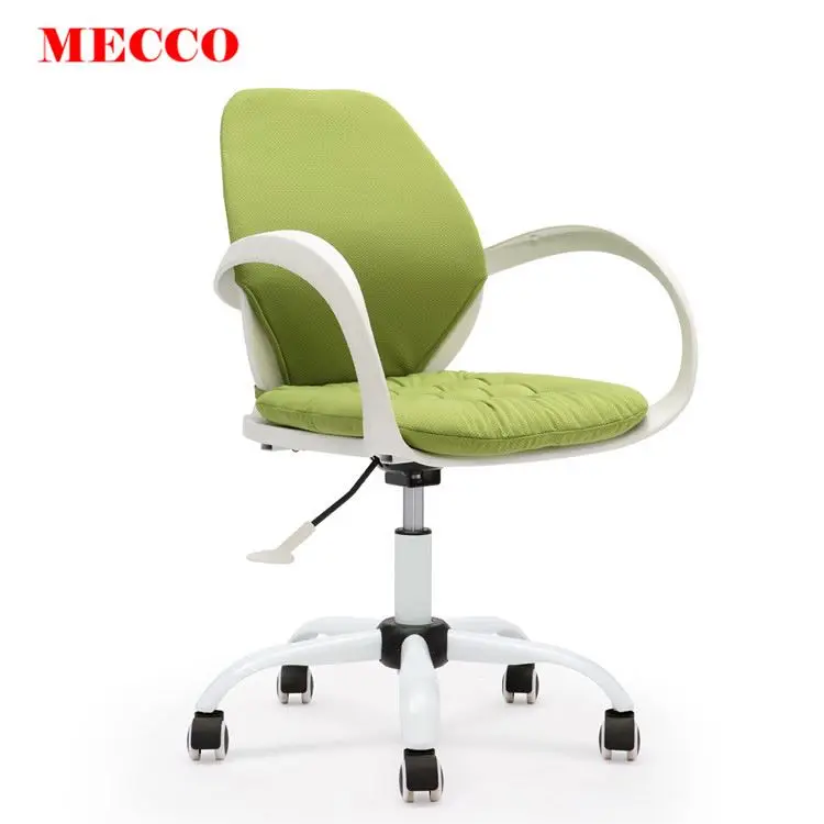Movable chrome base back tilting fabric office staff chair velvet swivel chair