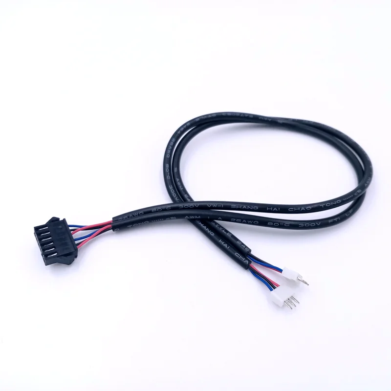Custom low loss MT60 26AWG 3-pin drone cable with silicone twisted wire harness from both ends to triangular pillar connector