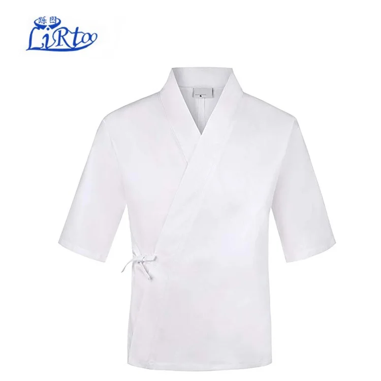 Japanese 3/4 Sleeve Chef Coat Men and Women Summer Sushi Restaurant Kimono Chef Waiter Work Uniform