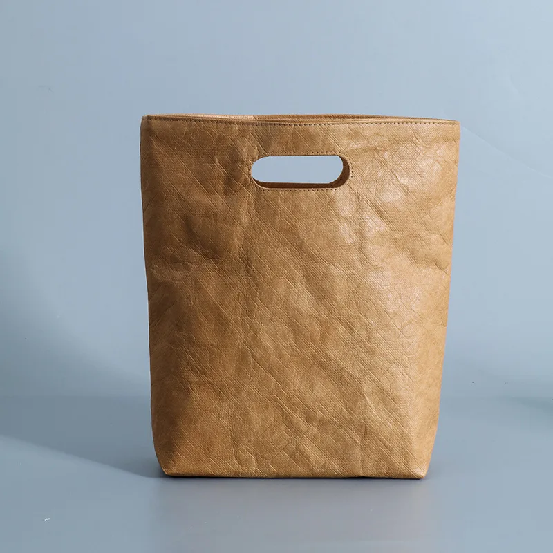 Washable kraft Various Color custom Portable handbag Waterproof stain resistant tear resistant dupont paper bag with handle