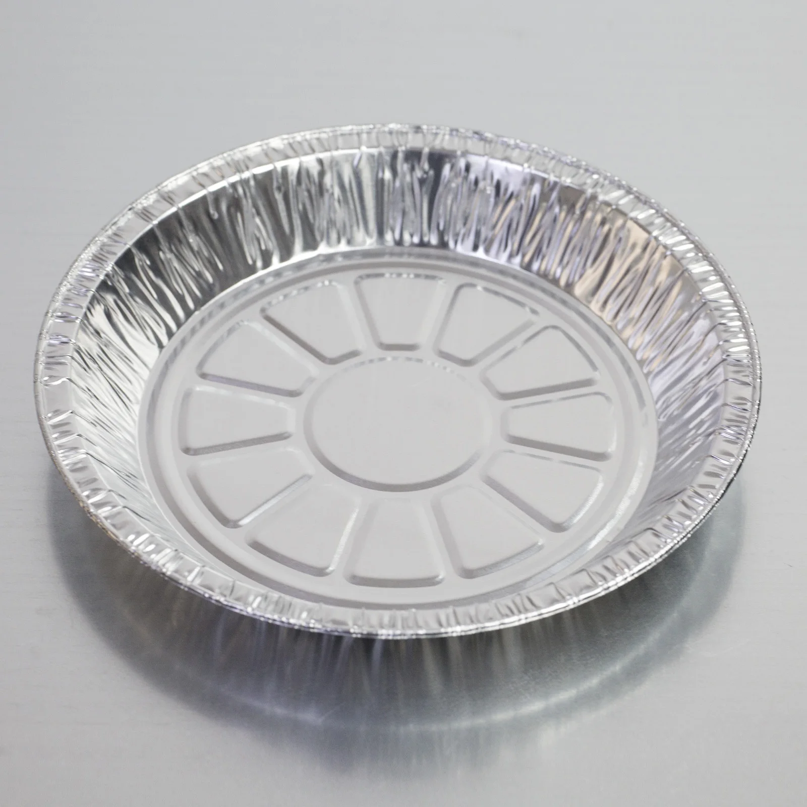 Disposable round aluminum foil pan pizza box 14 inch tin tray with clear plastic