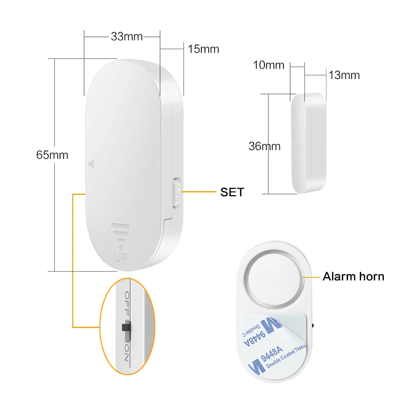 Factory Wholesale ABS Mini Window Magnetic Sensor System 130Db Home Door Alarm Security For Hotel Apartment Store