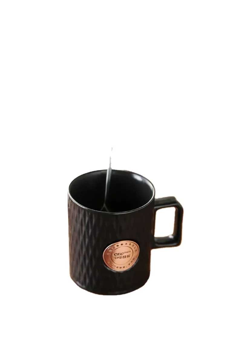 Korea Simba copper seal engraved ceramic mug coffee mug