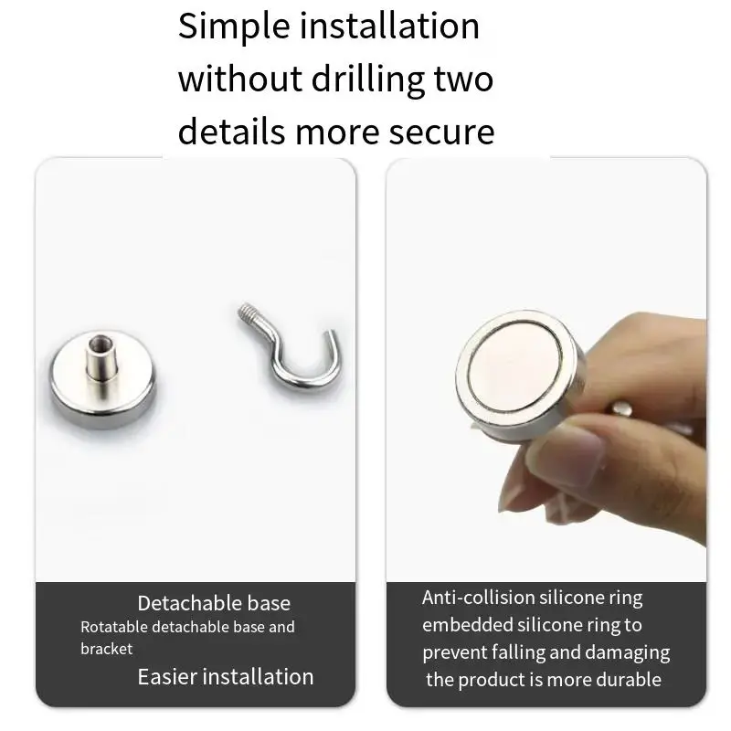 Strong Magnet Hook Convenient Household Perforation-Free Super Suction Detachable Neodymium Magnet Hook