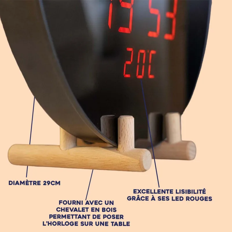 Horloge Murale Decoration Interieure  Clear LED Table Clock Round Automatic Chime LED Wall Clock with Temperature For Home Decor