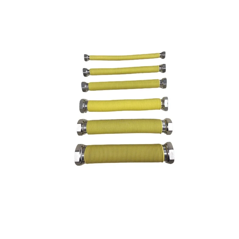 Yellow PVC  Flexible Gas Hose  SUS304 metal Natural Stainless Steel Gas Hose For home use DN25 connect the heater