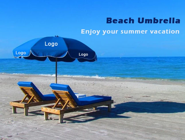 UV Protection Accepted Custom Size Portable Sun Beach Umbrella Outdoor Sunshade Parasol Advertising Beach Umbrella With Logo