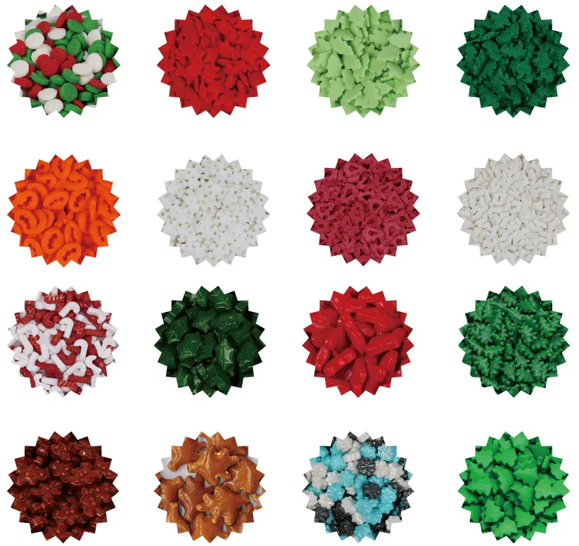 Christmas sprinkles candy wholesale Edible sprinkles press candy jimmies sugar pearl mix