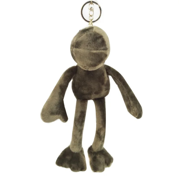 Pluff Funny Cartoon Frog Plush Keychains Rings Key Holder Porte Clef Pendant Soft Stuffed Animal TOY Kids
