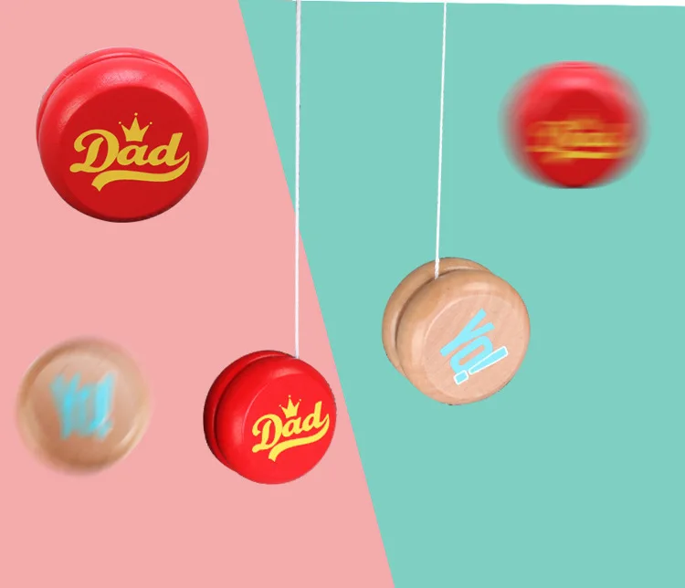 Eco-friendly Custom logo wooden color yo-yo kids toys
