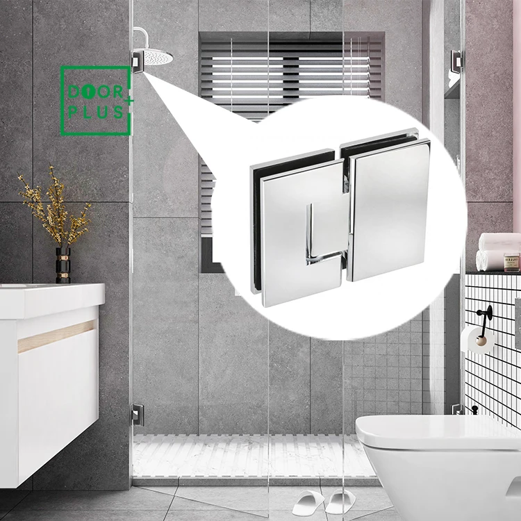 Doorplus Bathroom Hardware Glass to Glass Folding Hinges Heavy Duty Shower Room Hinges 360 Degree Glass Door Hinge