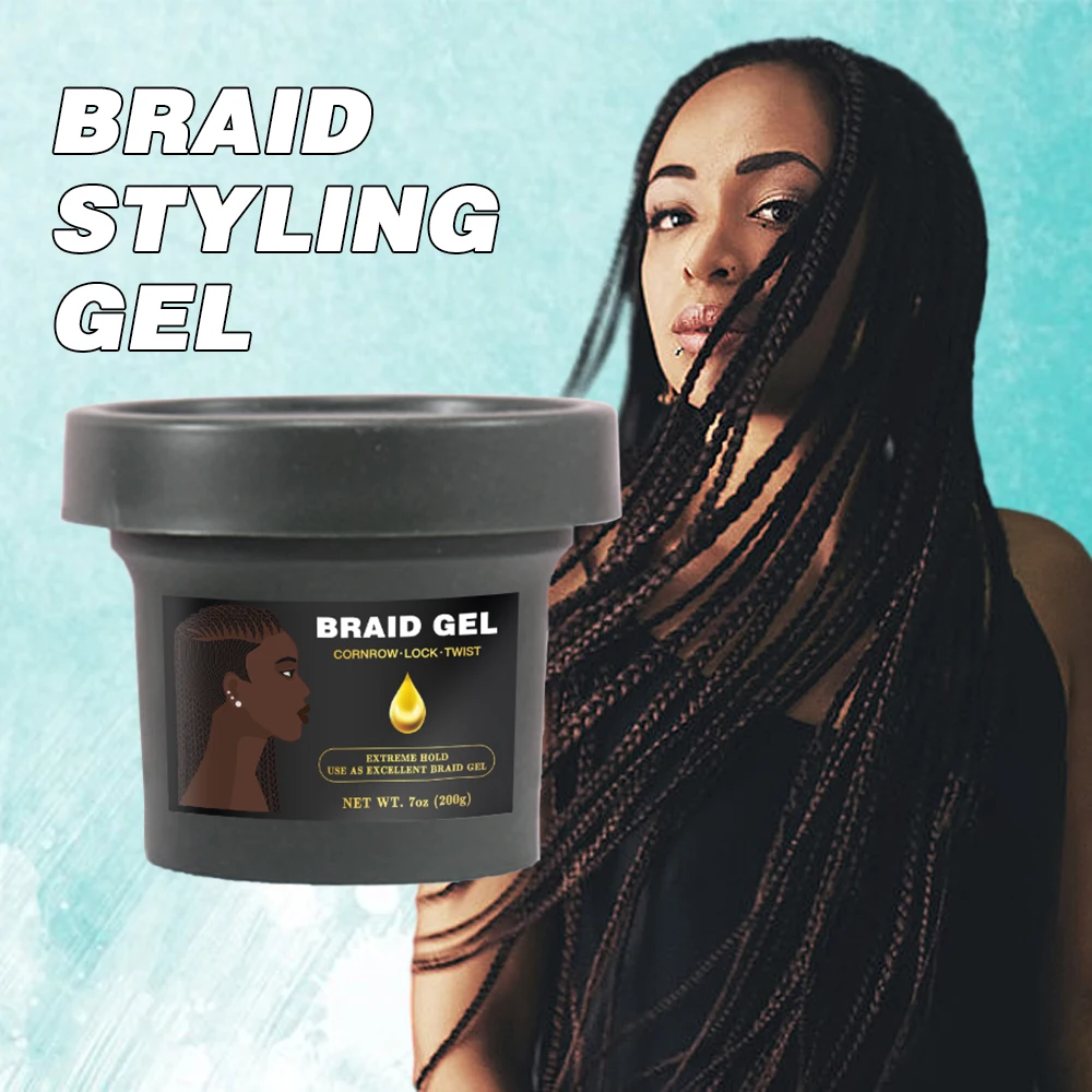 Custom Logo Loc N Extra Hold Hair Styling Wax Cream Neat Braid Conditioning Shining Hair Gel Private Label Braid Gel