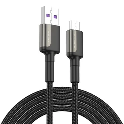 Kuulaa Cheap Super Flexible 1M 2M Durable Braided Date Cable Quick Charge 3A Mobile Micro Usb Cable For Android Cell Phones