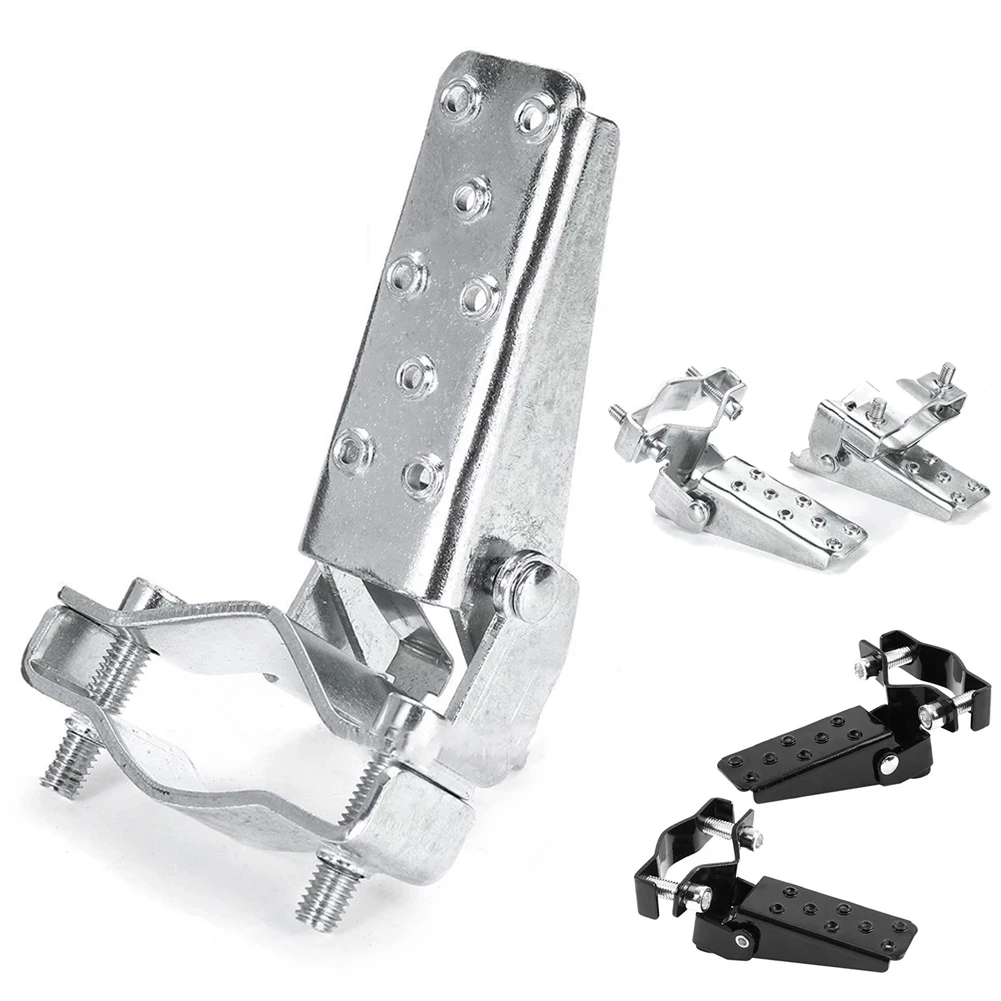 Bicycle Retro Fork Foot Step Peg Chrome Motorcycle Clamp-on Steel Foldable MTB Bike For 24mm-38mm Diameter Front and Rear Pedal