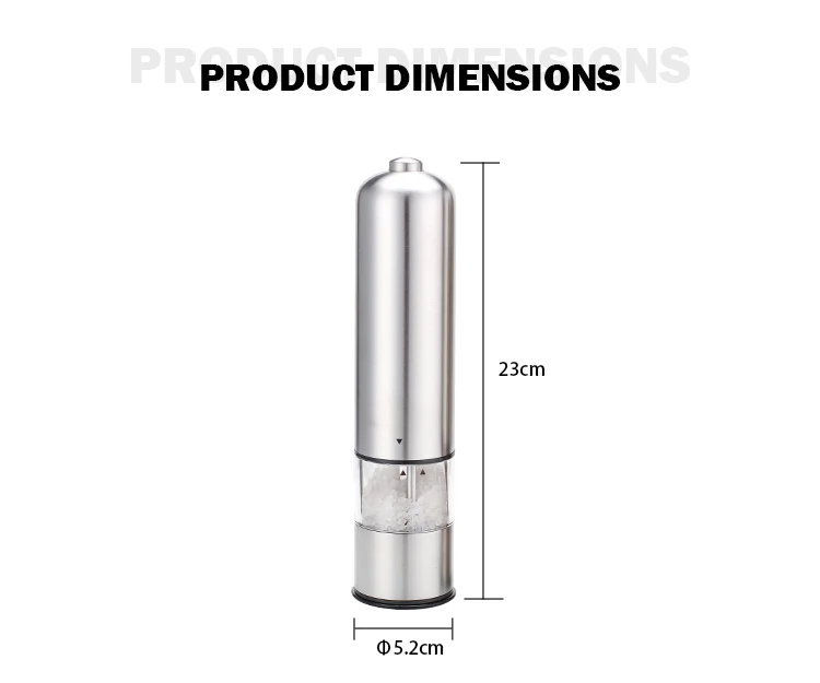 Hot Selling One Handed Push Button Peppercorn Electric Salt and Pepper Grinder Set For Kitchen