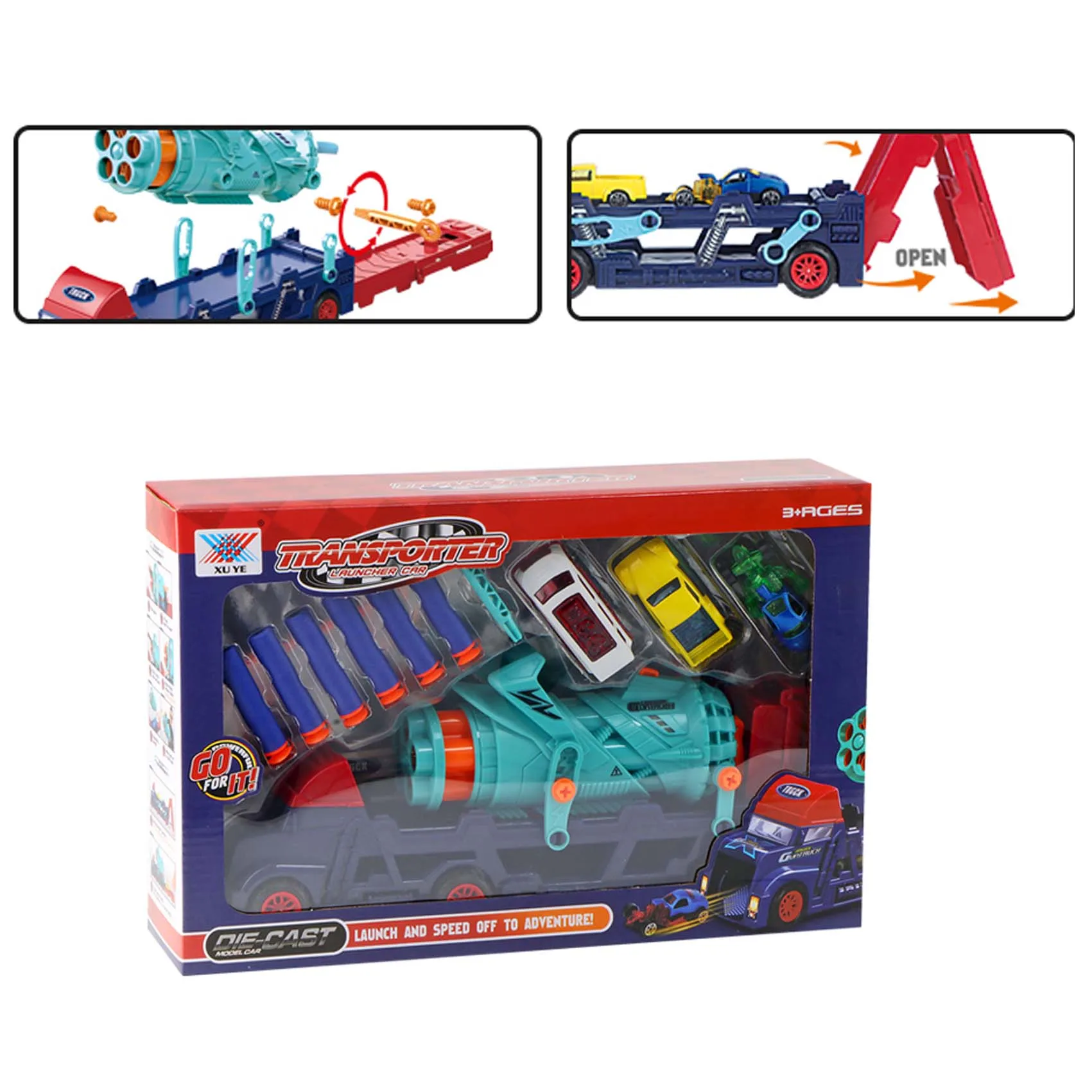 Hot Sale Kids Container Truck New And Interesting Kids Trailer With Gun