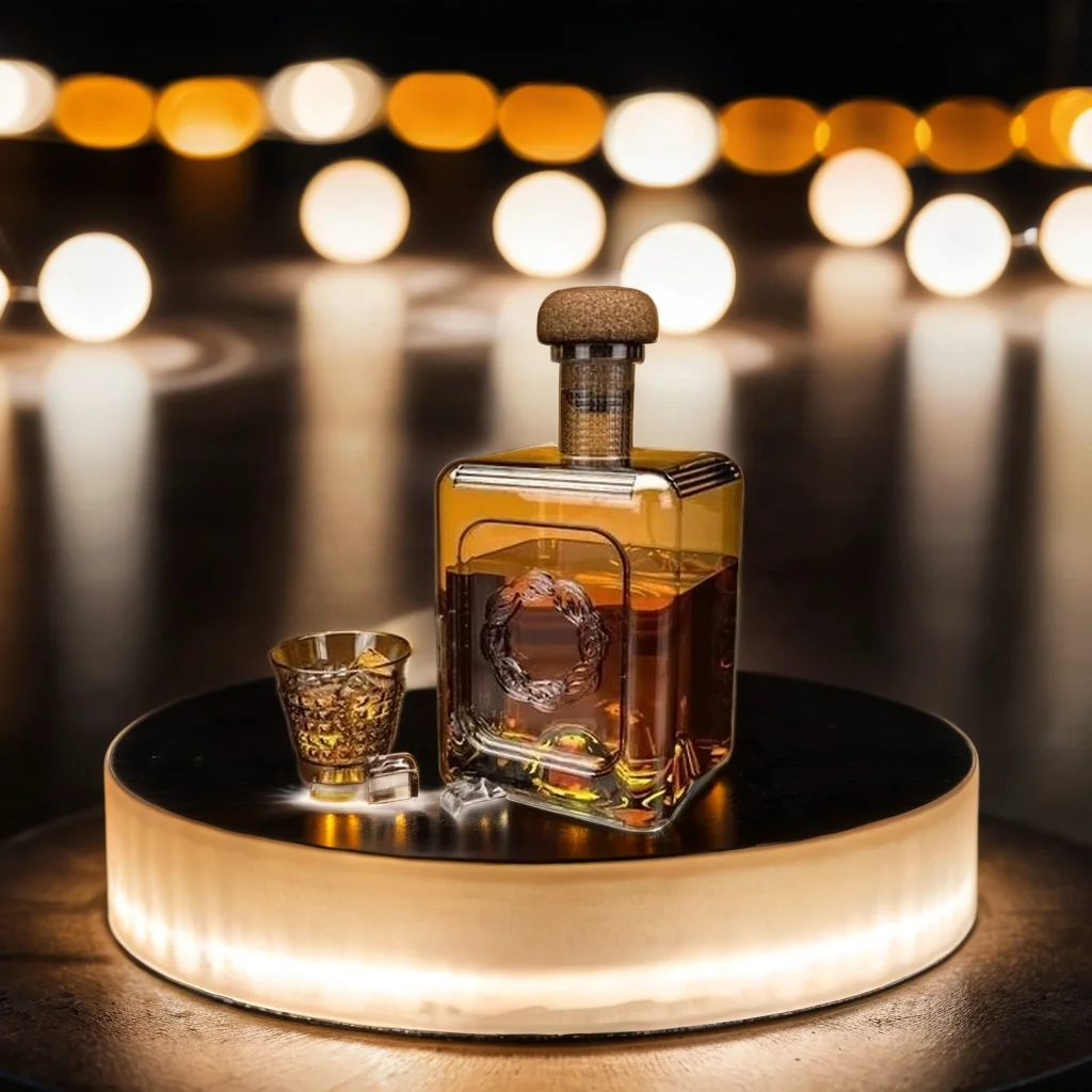 Customized handmade high borosilicate glass high-end whiskey, vodka, brandy glass bottles