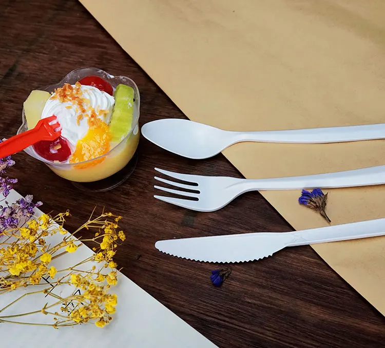 Кукурузный крахмал, набор экологичных столовых приборов, оптовый поставщик одноразовых биоразлагаемых столовых приборов