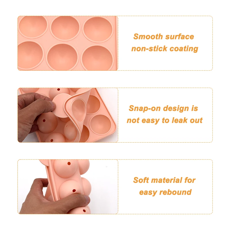 DIY Home Chocolate BonBon Kids Favorite Mold Lollipop Stick Candy Making Tray Rice Ball Ice Burger Spherical 3D Lollipop Mold