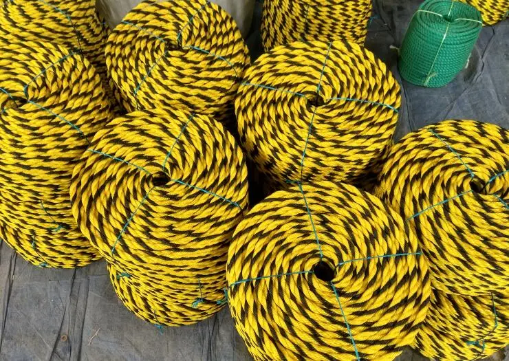 3 strand 4 strand  pe tiger rope, pe mark rope, polypropylene monofilament rope