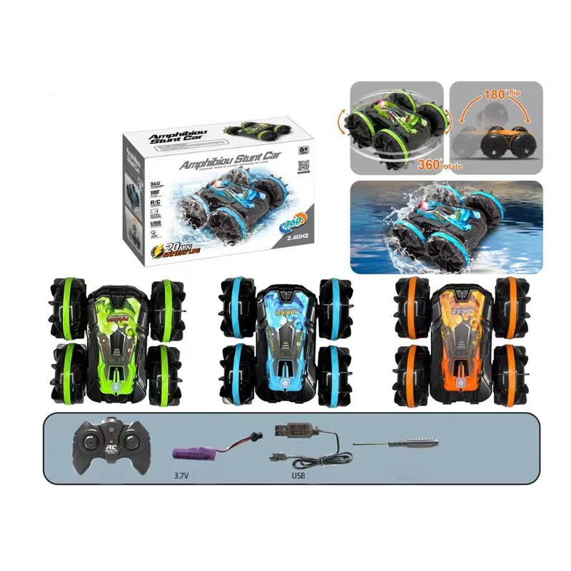 2022 new rc cars amphibious stunt car 360 degree rotating waterproof racing toy rc car adult