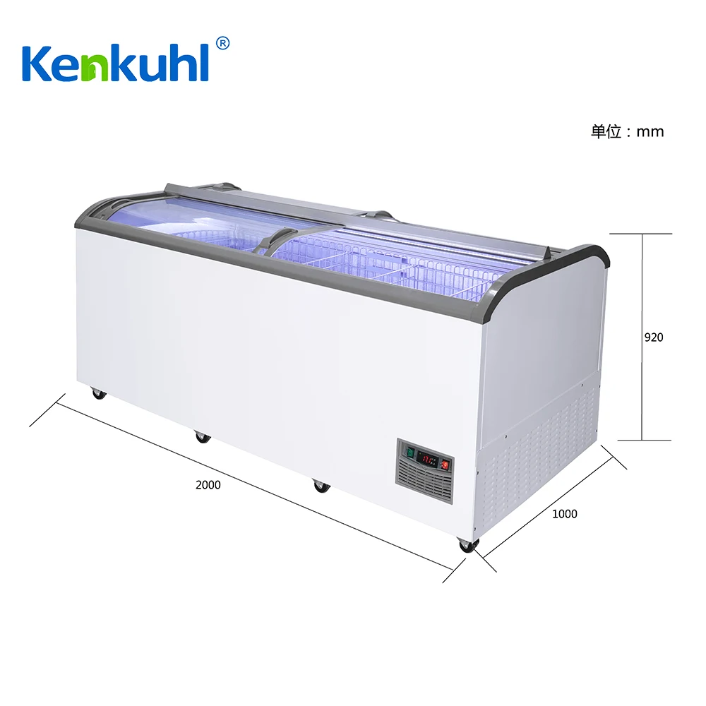 Kenkuhl   commercial island freezer ice cream frozer supermarket show case   integral island chiller