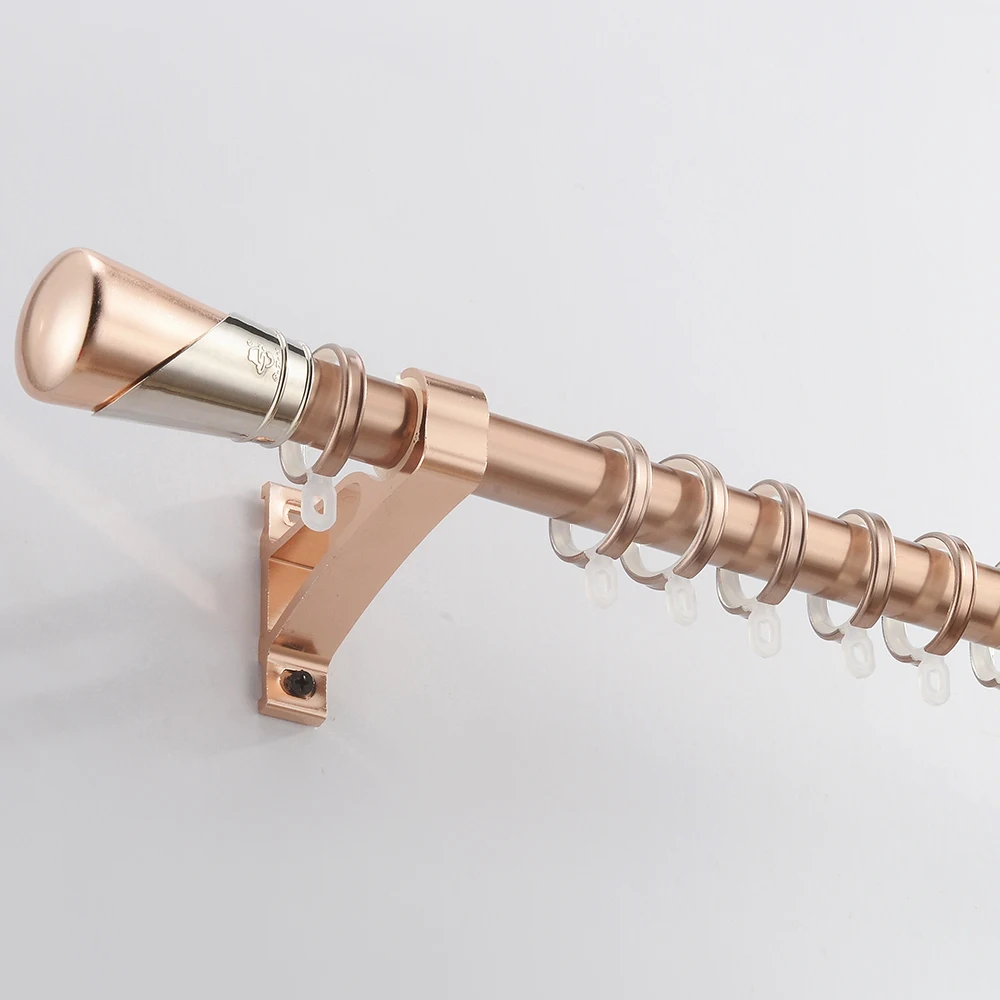 Szone 25mm chrome single metal aluminum curtain rods with single curtain