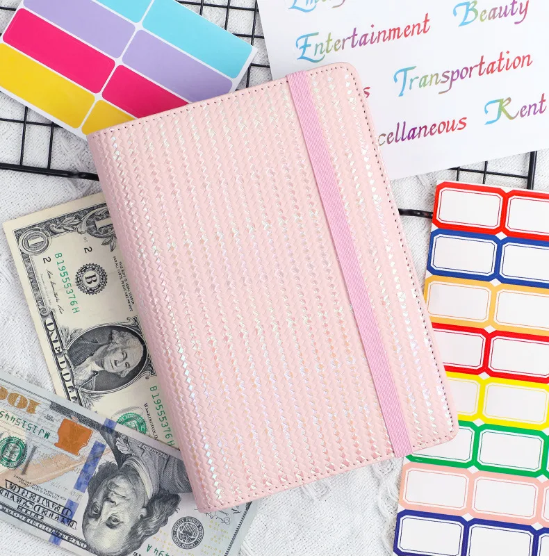 A6 PU Leather Notebooks Ring Six Holes Ring Binder With Card Holder For Budget Saving Binder Personal