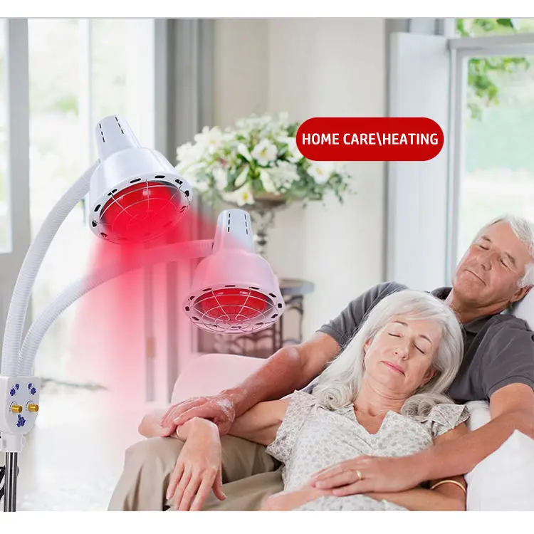 Double Heads Beauty Salon Red Infrared Light For Pain Relief Standing Anti-scale LED Red Light Heated Therapy Lamp