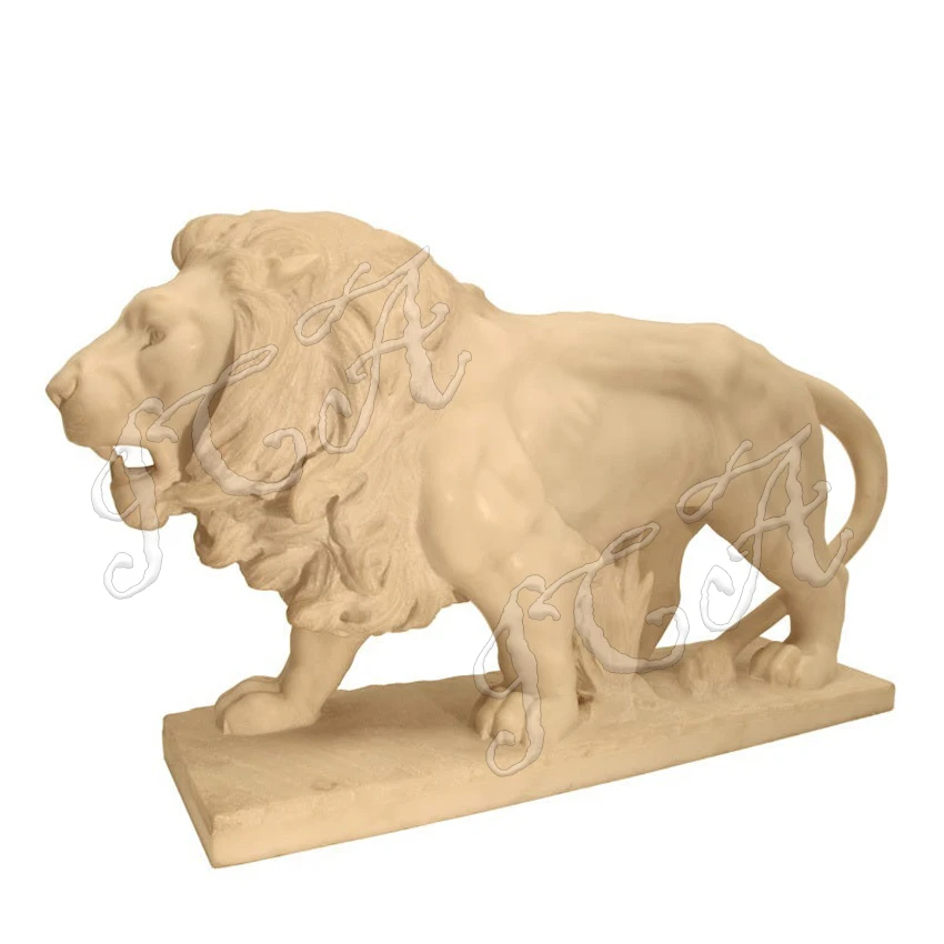 Life Size Animal Statue Outdoor Garden Natural Black Stone Marble Lion Sculpture