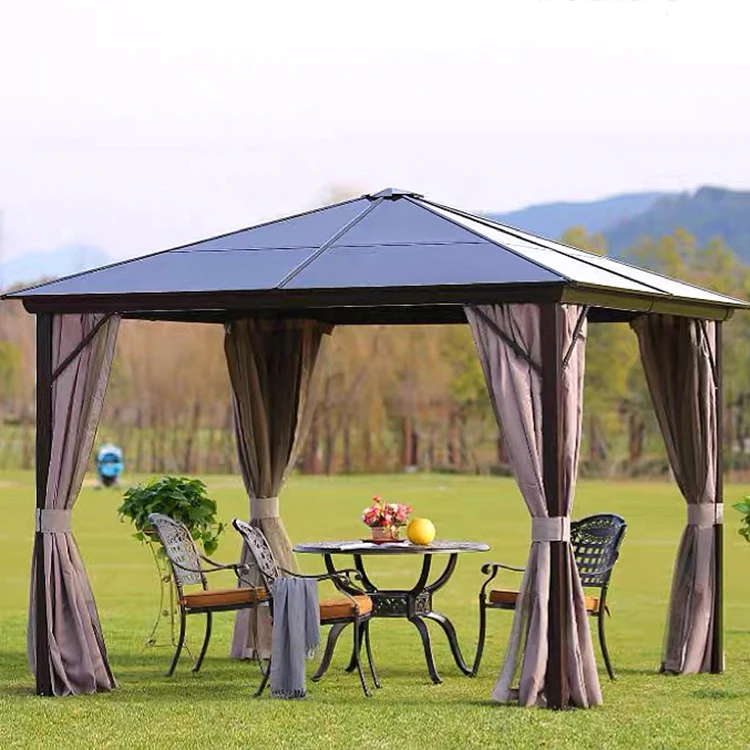 Modern Luxury Outdoor Aluminium Hardtop Garden Pavilion Firm Roof Canopy & Gazebo & Pergola