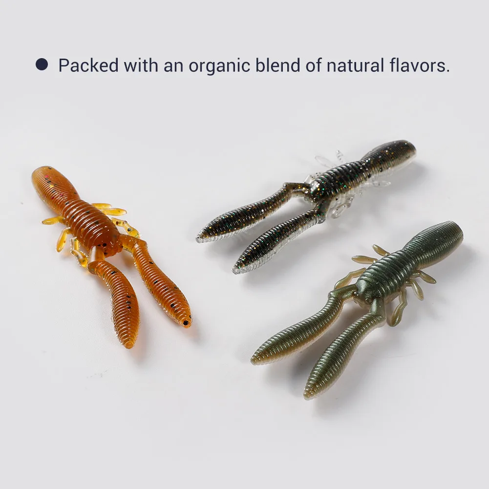 NOEBY Shrimp Silicone Soft Bait 7.5cm 3.3g Luminous Swimbait Lobster Maggot Capuchin Worm Artificial Plastic Soft Fishing Lures